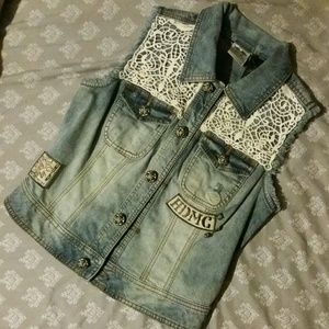 Harley Davidson Skull Denim Vest