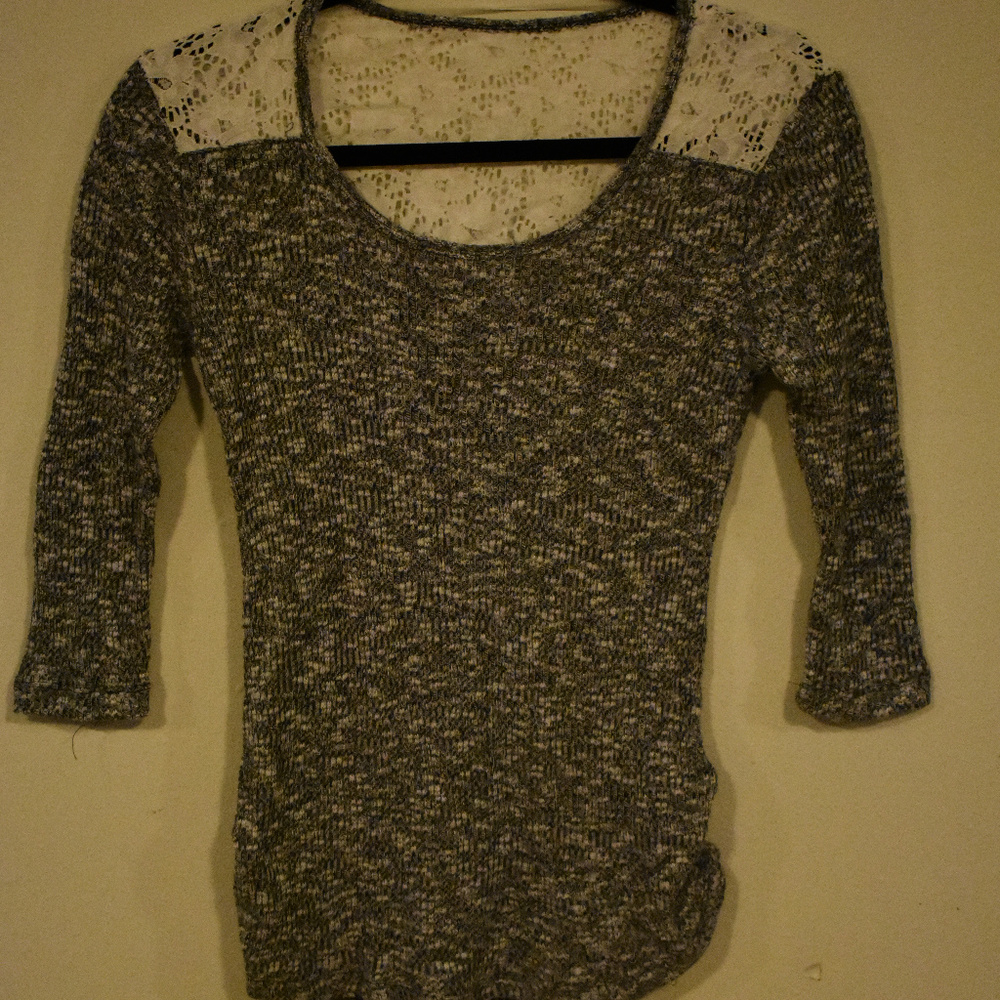 Knit Sweater with Lace