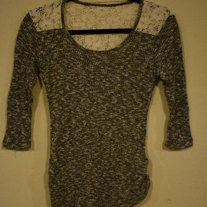 Knit Sweater with Lace