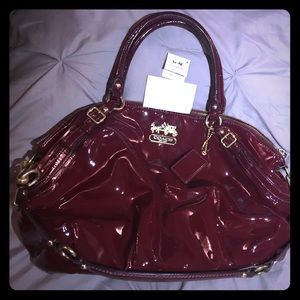 Coach Patent Burgundy Large Purse