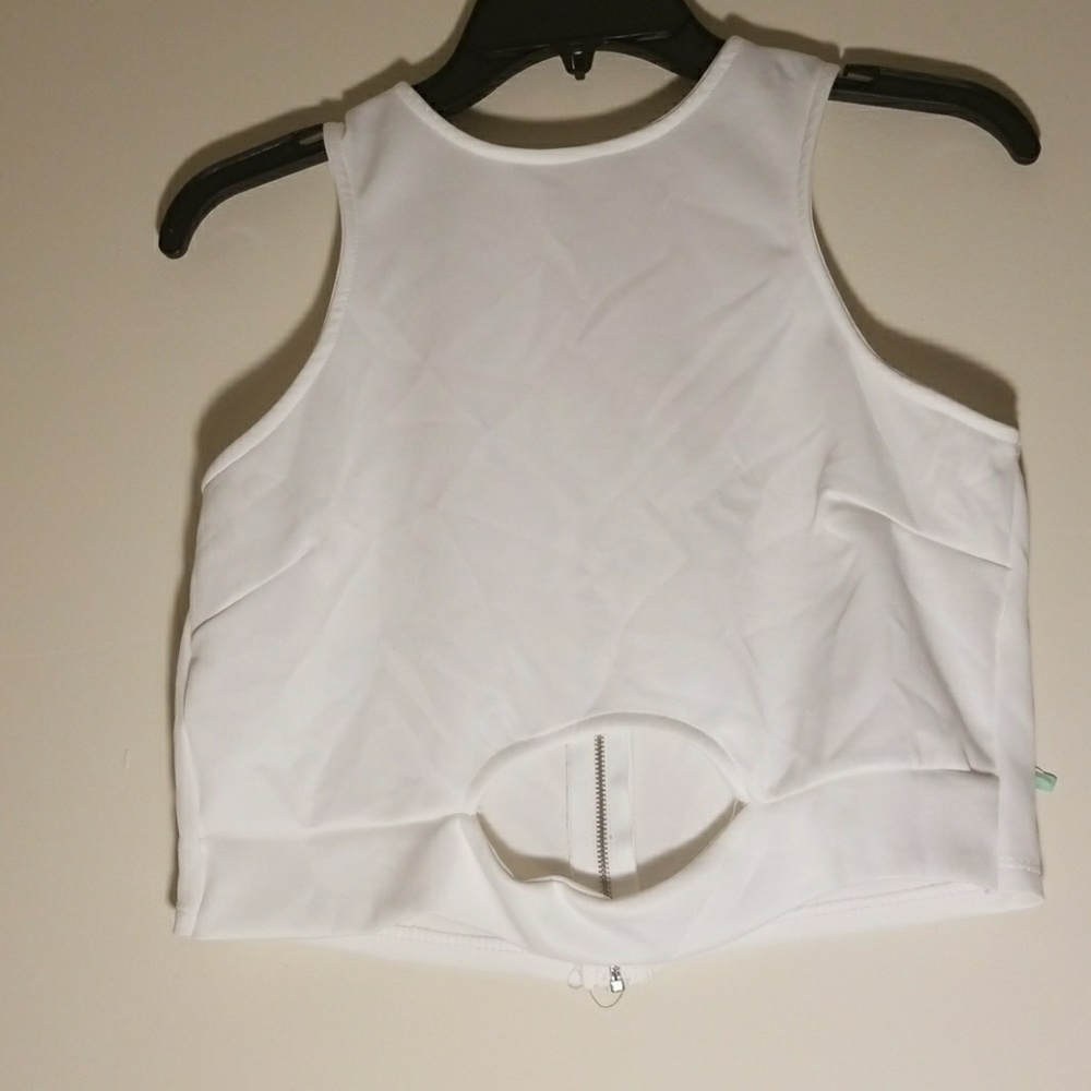 Jasmine Sportswear White Crop Top SZ XL