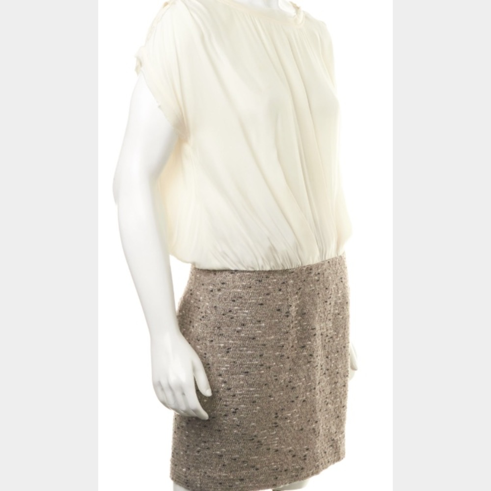 REBECCA TAYLOR Ivory Silk Pencil Dress Size 4