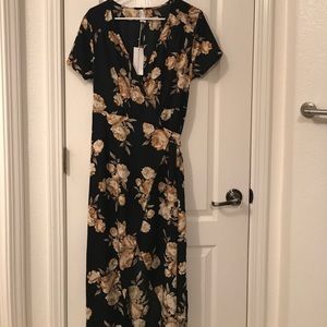 Black wrap maxi dress