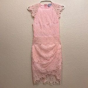 Lace, pink, body on dress! Worn once!