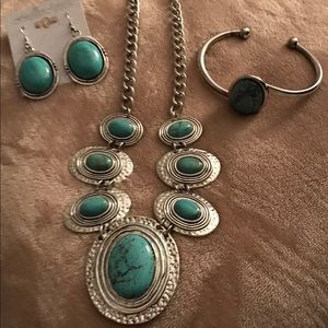 12" silver and Turquoise set.