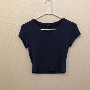 Navy blue, v-neck crop top!