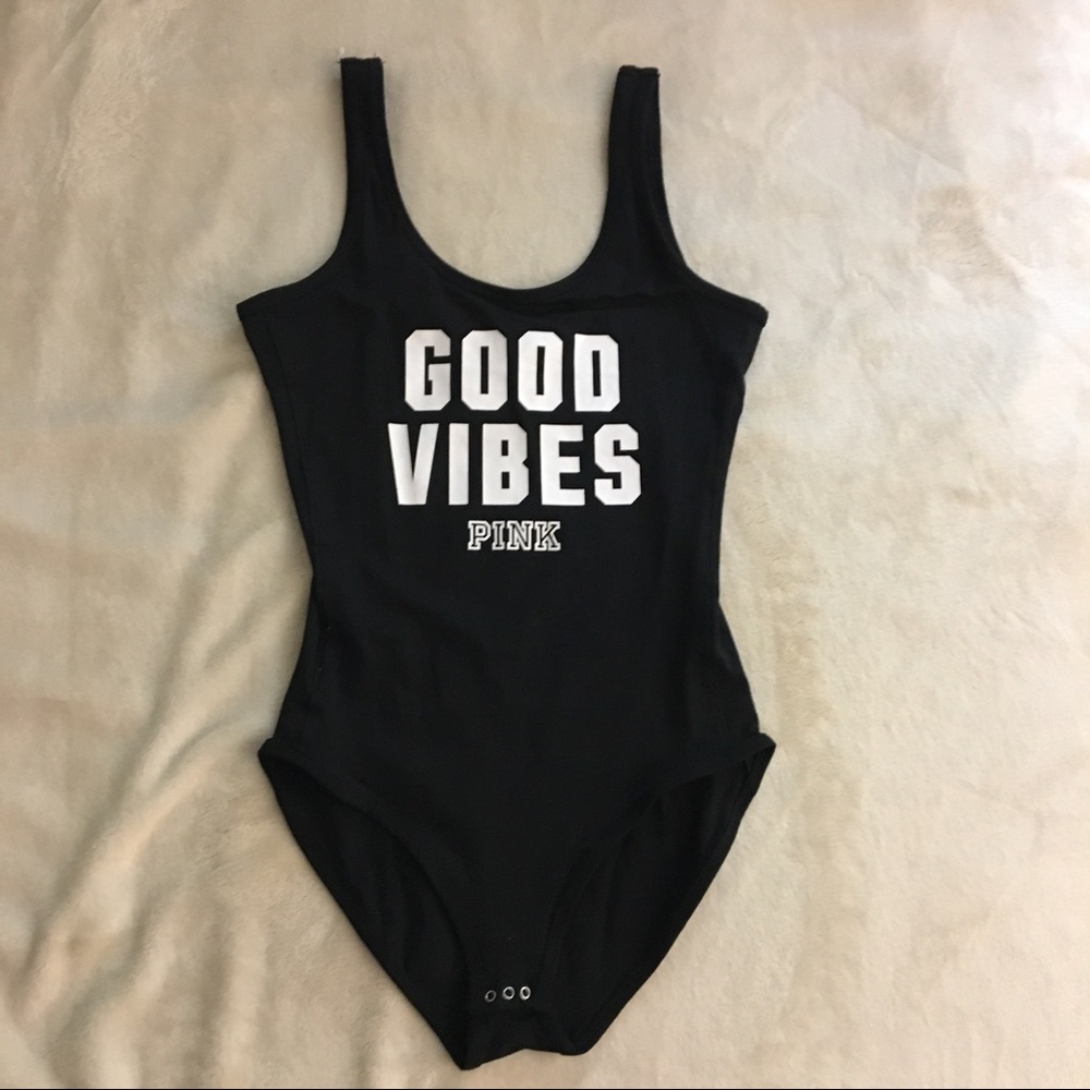 good vibes pink by victoria's secret body suit