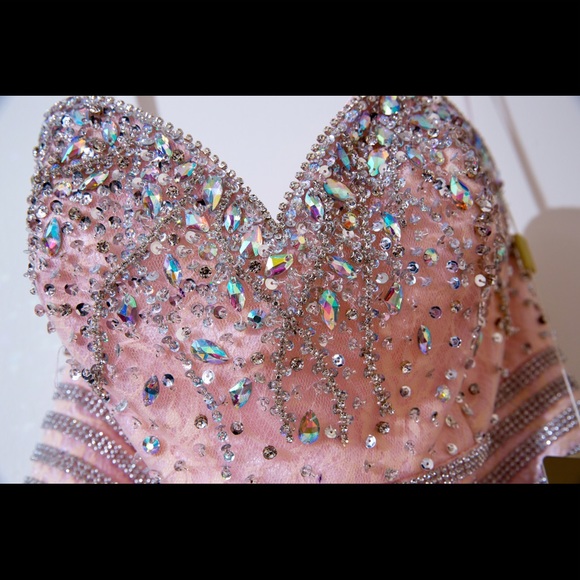 Prom Pink Strapless Dress - Picture 3 of 9