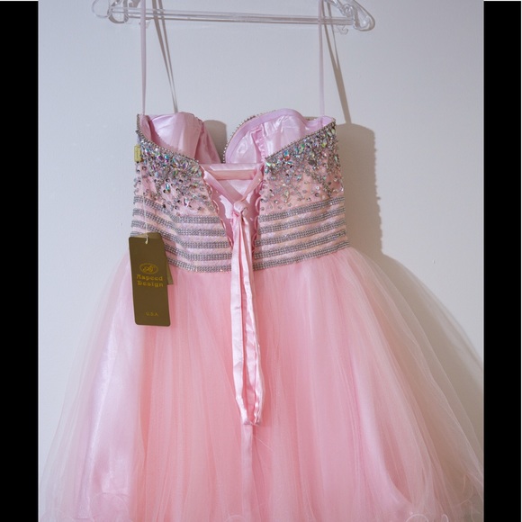 Prom Pink Strapless Dress - Picture 5 of 9
