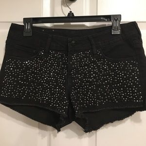 Black Denim Rhinestone shorts
