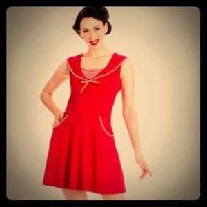 Hell Bunny Nautical Hali Sailor Mini Dress