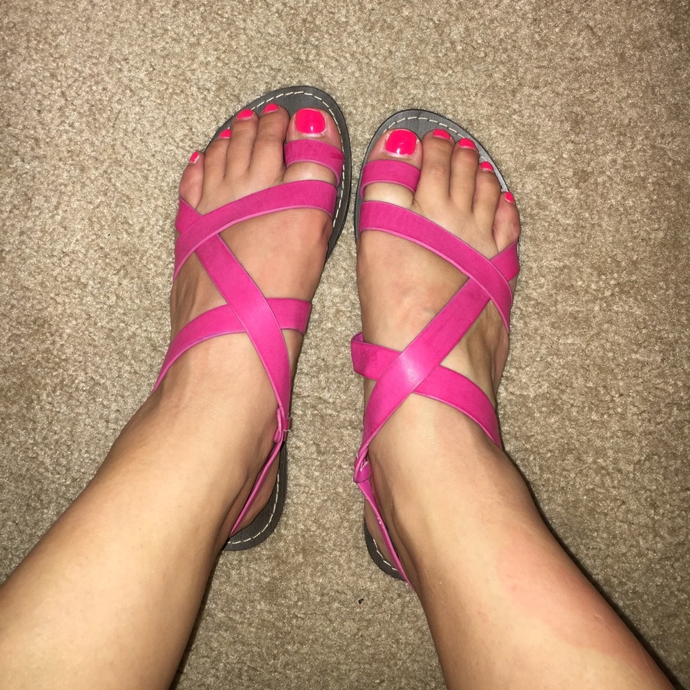 Magenta Strappy Sandals