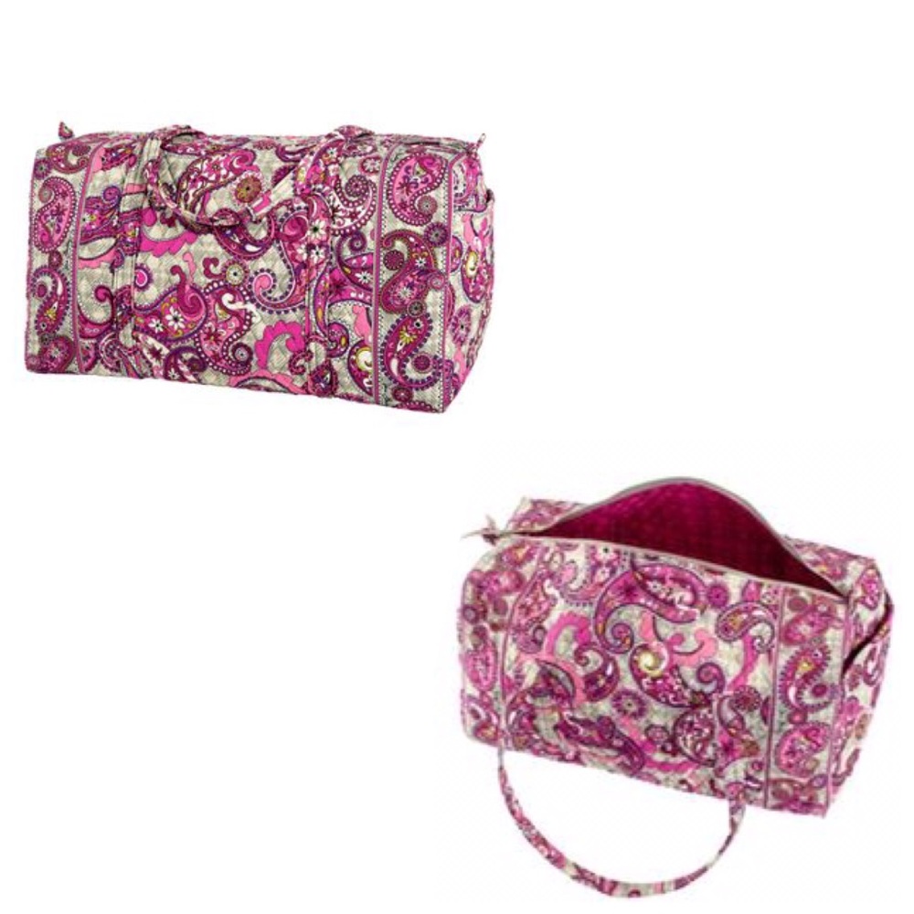 Vera Bradley Large Duffel Paisley Meets Plaid NWT