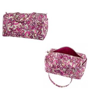 Vera Bradley Large Duffel Paisley Meets Plaid NWT