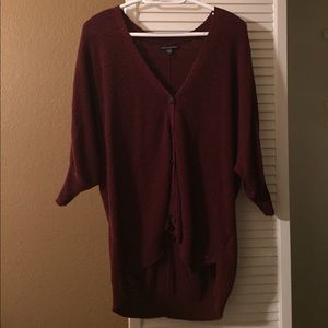 maroon american eagle button down knit cardigan