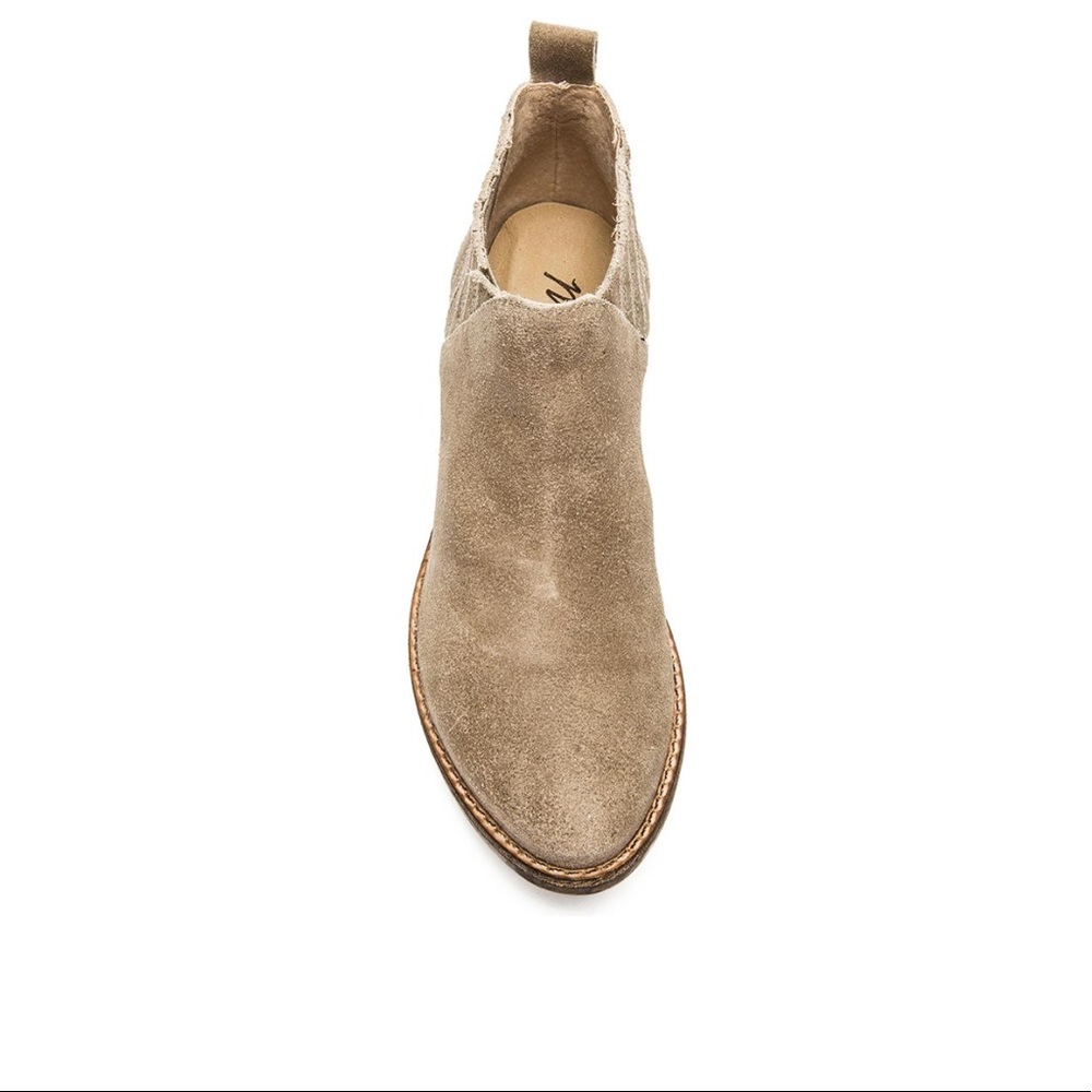 Tan Distressed Suede Burnished Boho Ankle Boot - Picture 6 of 8