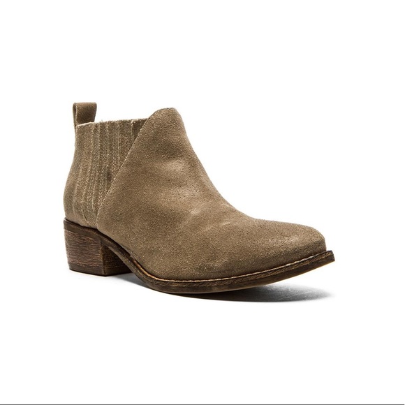 Tan Distressed Suede Burnished Boho Ankle Boot - Picture 4 of 8