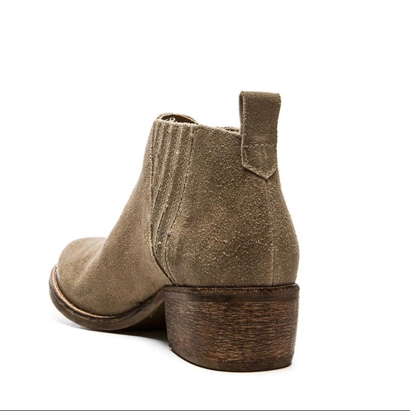 Tan Distressed Suede Burnished Boho Ankle Boot - Picture 5 of 8