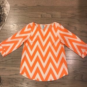 Orange and white blouse. Worn once.