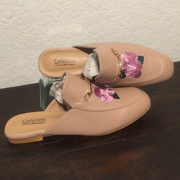 Catherine Malandrino Shoes - Catherine Malandrino Pika floral nude mules