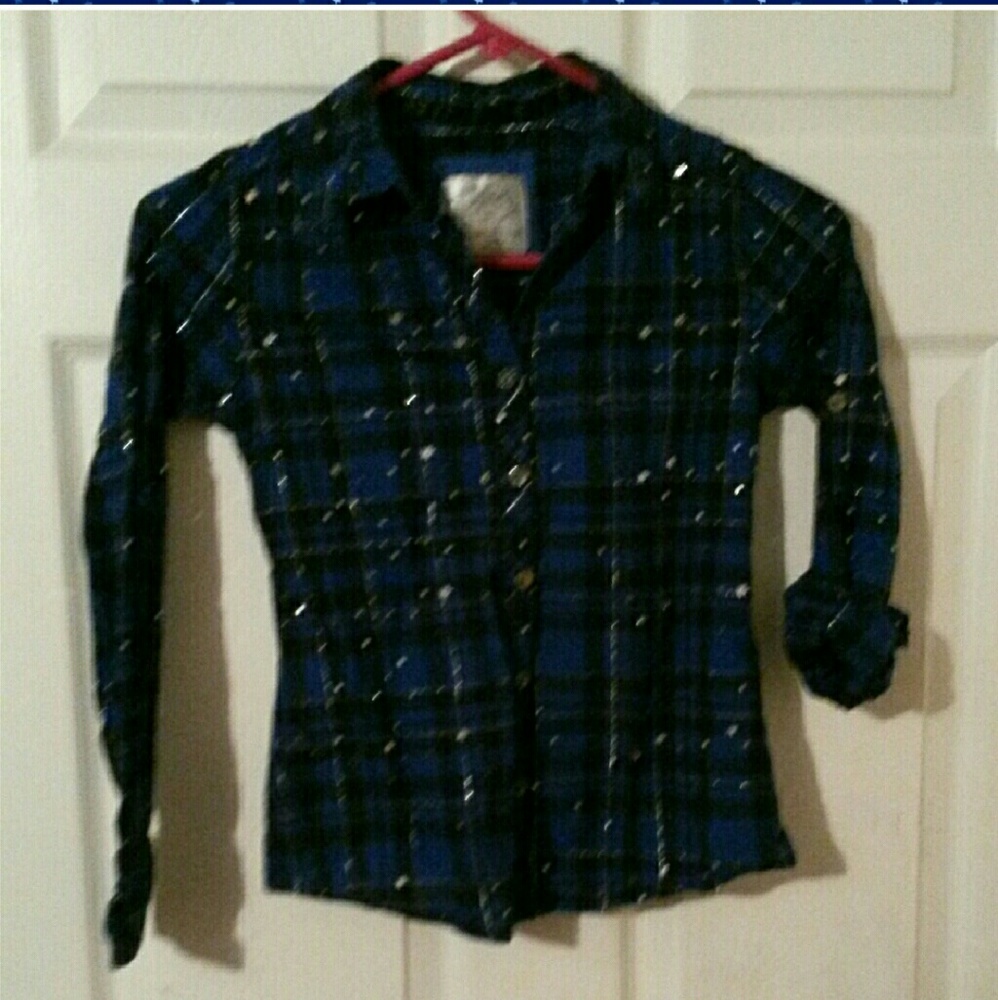 JUSTICE Sparkly Button Down