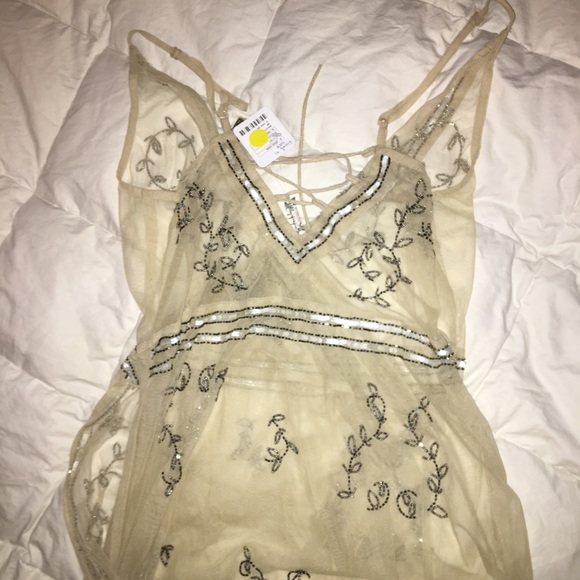 Free People beaded mesh wrap dress - Picture 3 of 5