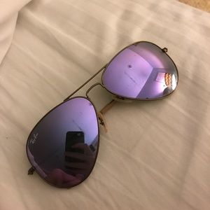 Purple Mirrored Aviator Ray-Bans