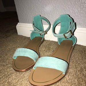 Light blue sandals with ankle strap