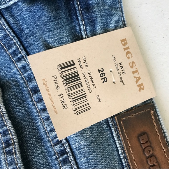 {Big Star} Kate Mid-Rise Straight Leg Jeans - Picture 6 of 7