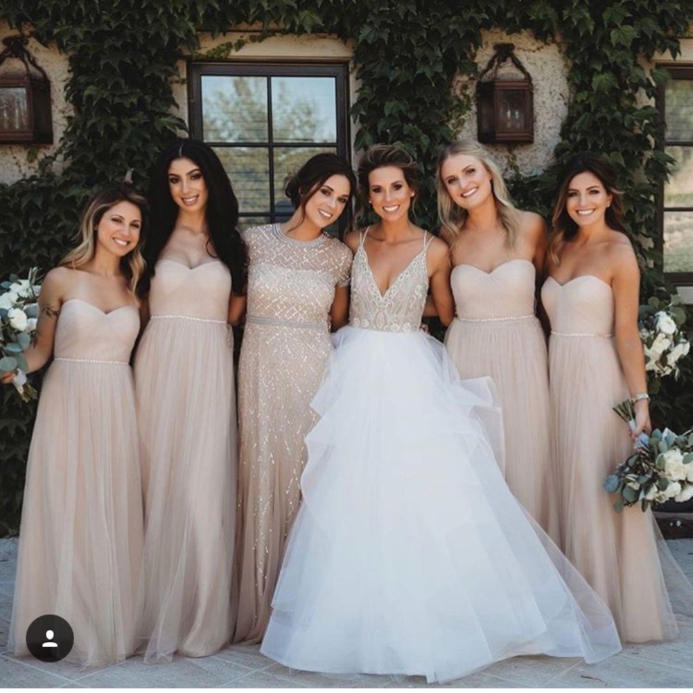 Adrianna Papell beaded mesh gown