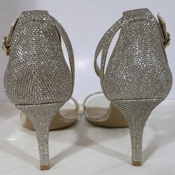 Bandolino sparkly gold muriel wedding strappy heel - Picture 5 of 8