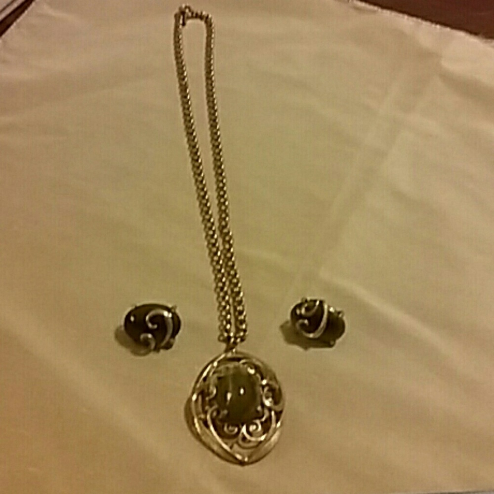 Vintage Whiting  & Davis Necklace and Earrings