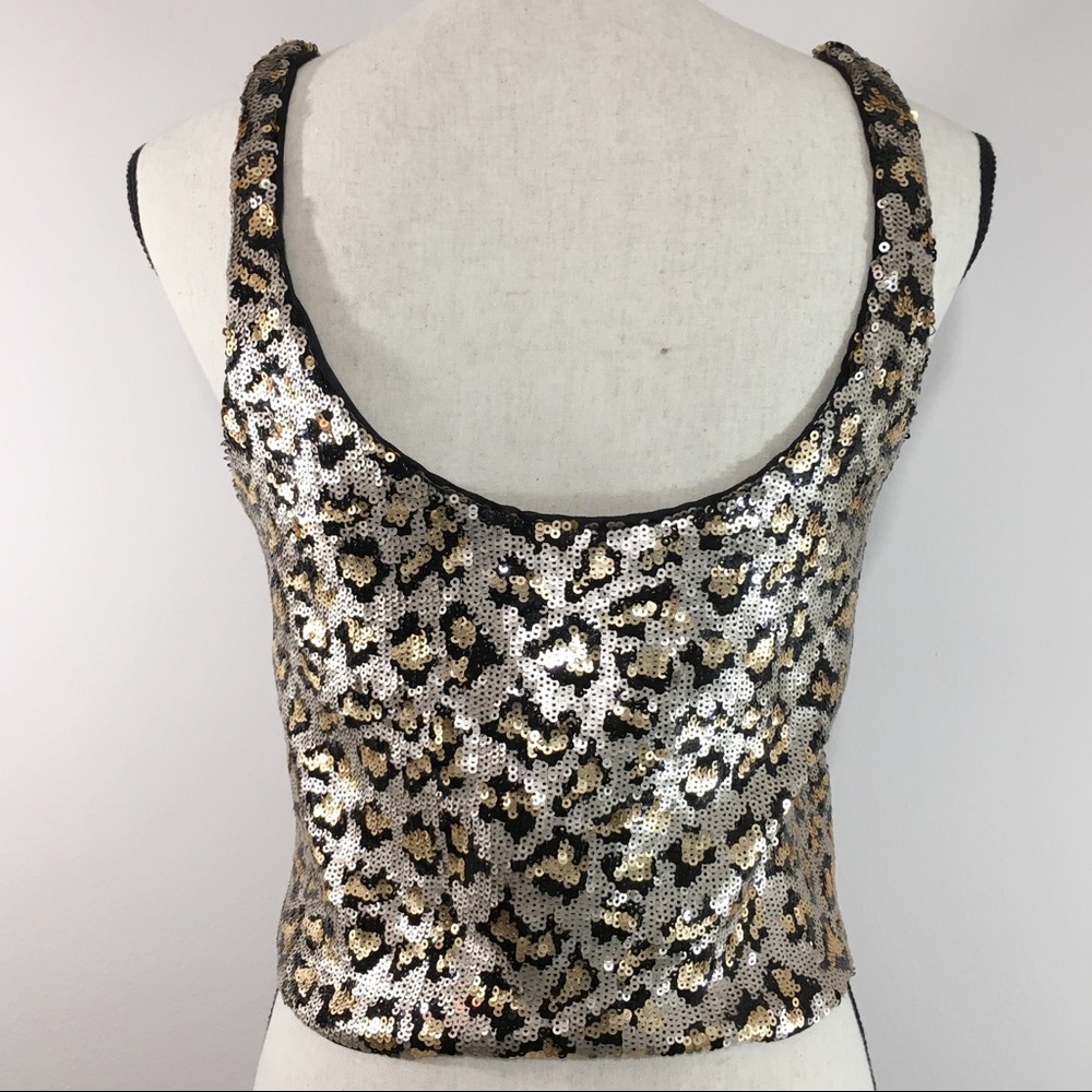 NWOT 🐾 ZARA Sequin Animal Print Leopard Crop Top - Picture 3 of 7