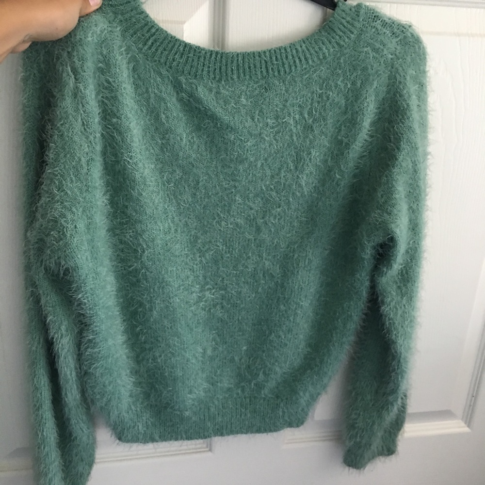 american apparel fuzzy sweater crop top
