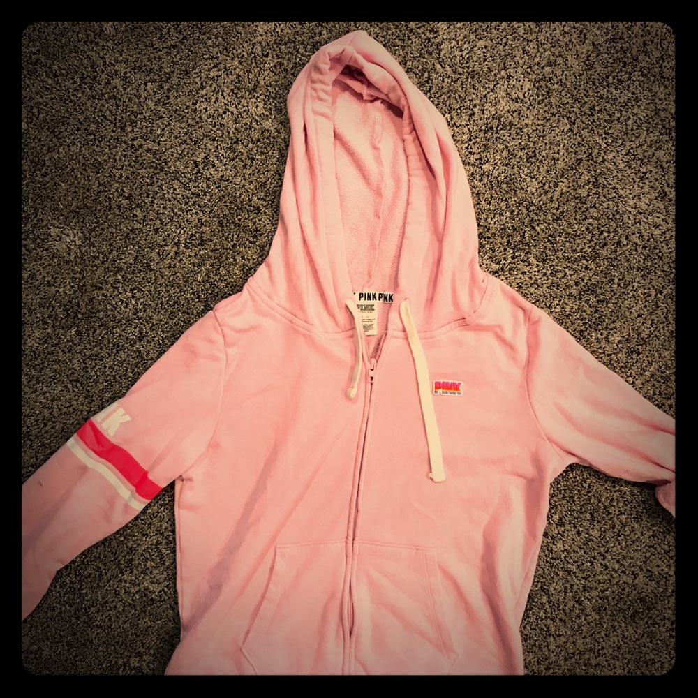 Pink zip-up hoodie