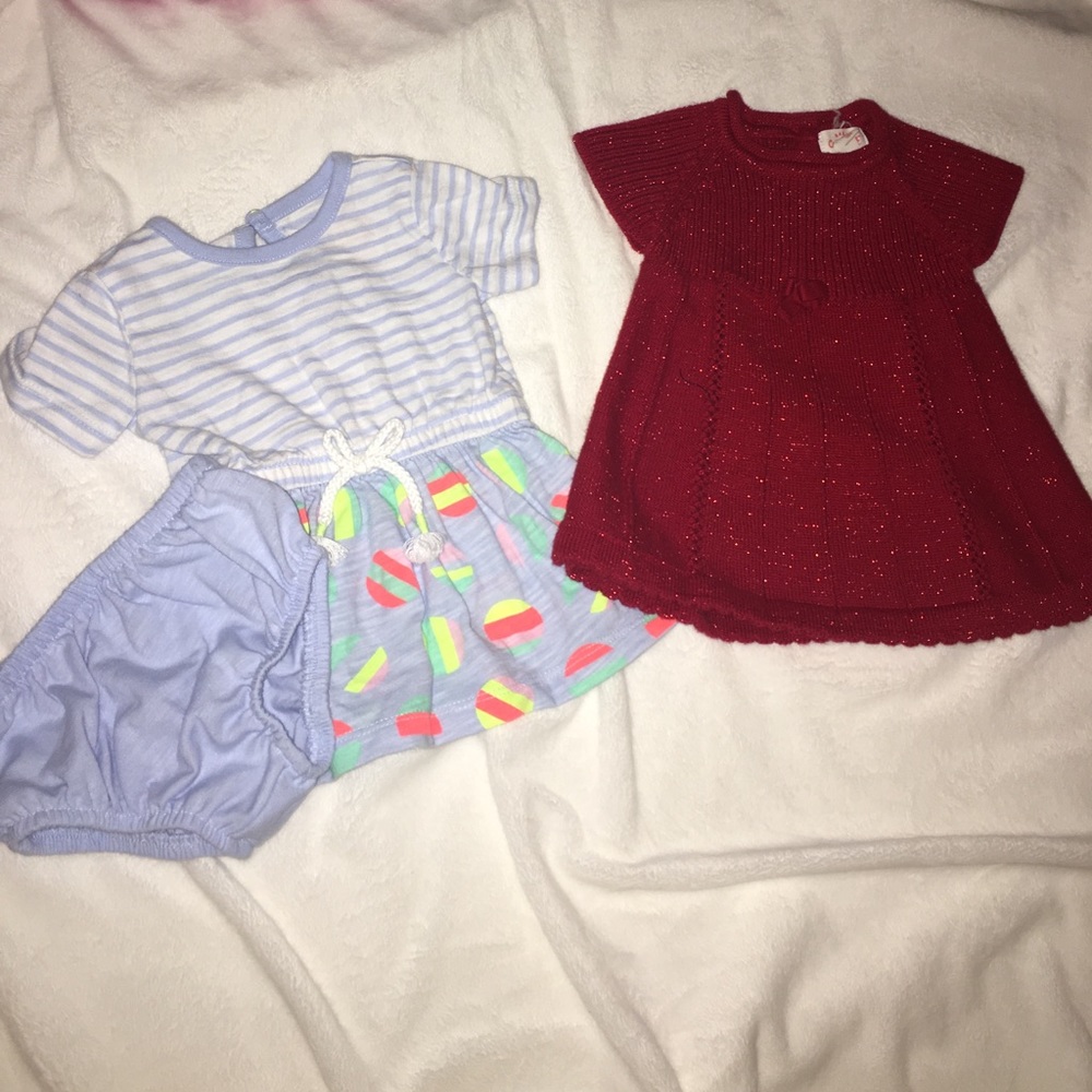 Cat & jack 0-3 size dress bundle