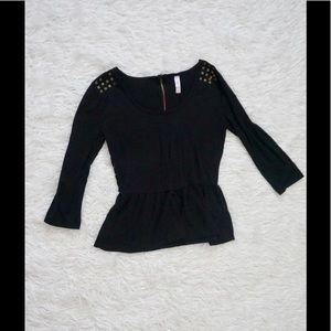 Black back zip long sleeve