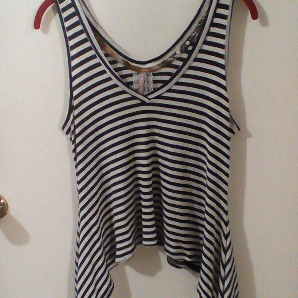 MAUVE Striped Sleeveless Top
