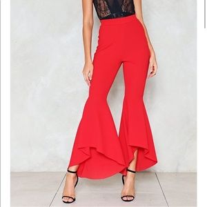 70's Red Flare Pants, Nasty Gal