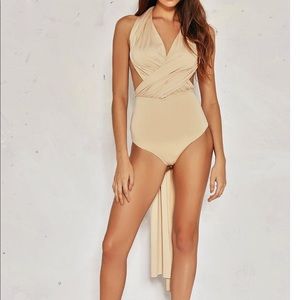 Sexy Plunging Nude Bodysuit, Nasty Gal