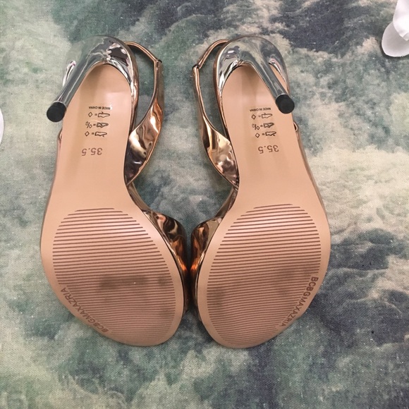 BRAND NEW GOAT LEATHER ROSE GOLD HEELS - Picture 4 of 6