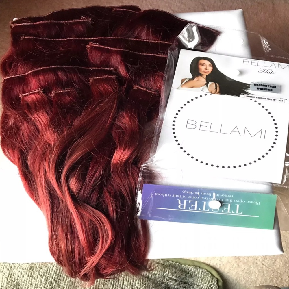 Bellami Bambina vibrant red extensions