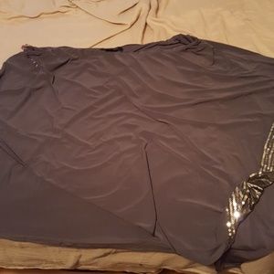 Grey one shoulder top with sequin