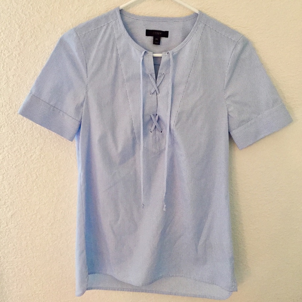 NWOT J. Crew Top W Criss-Cross Chest Detail