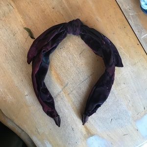 Burgundy bow headband
