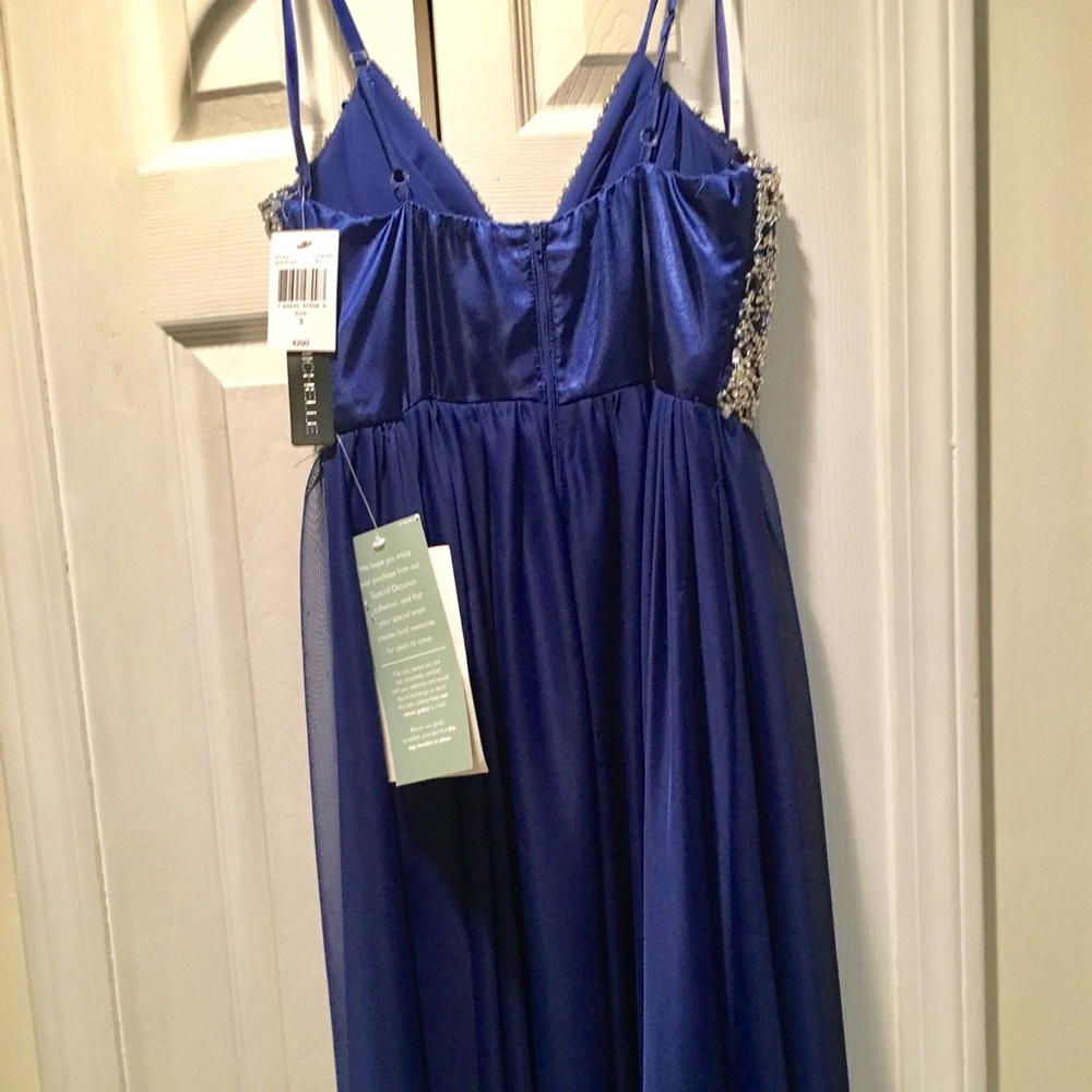 Brand New My Michelle Royal Blue Jewel Top Gown. - Picture 4 of 6