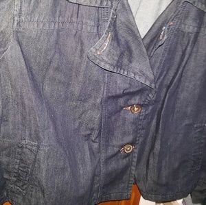 Denim Blue Jean JACKET Size 30/32 Women Long Sleev