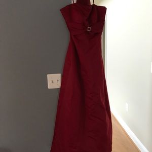 Bridesmaid dress/gown with matching satin shawl.