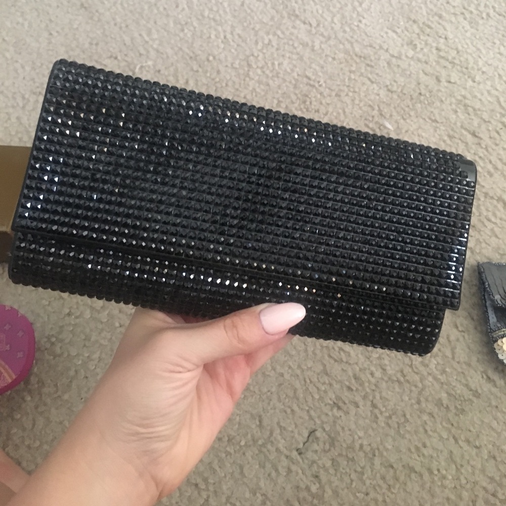 Black beaded clutch