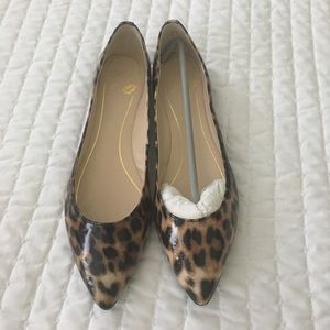 Colin Stuart Leopard Print Faux Leather Flats